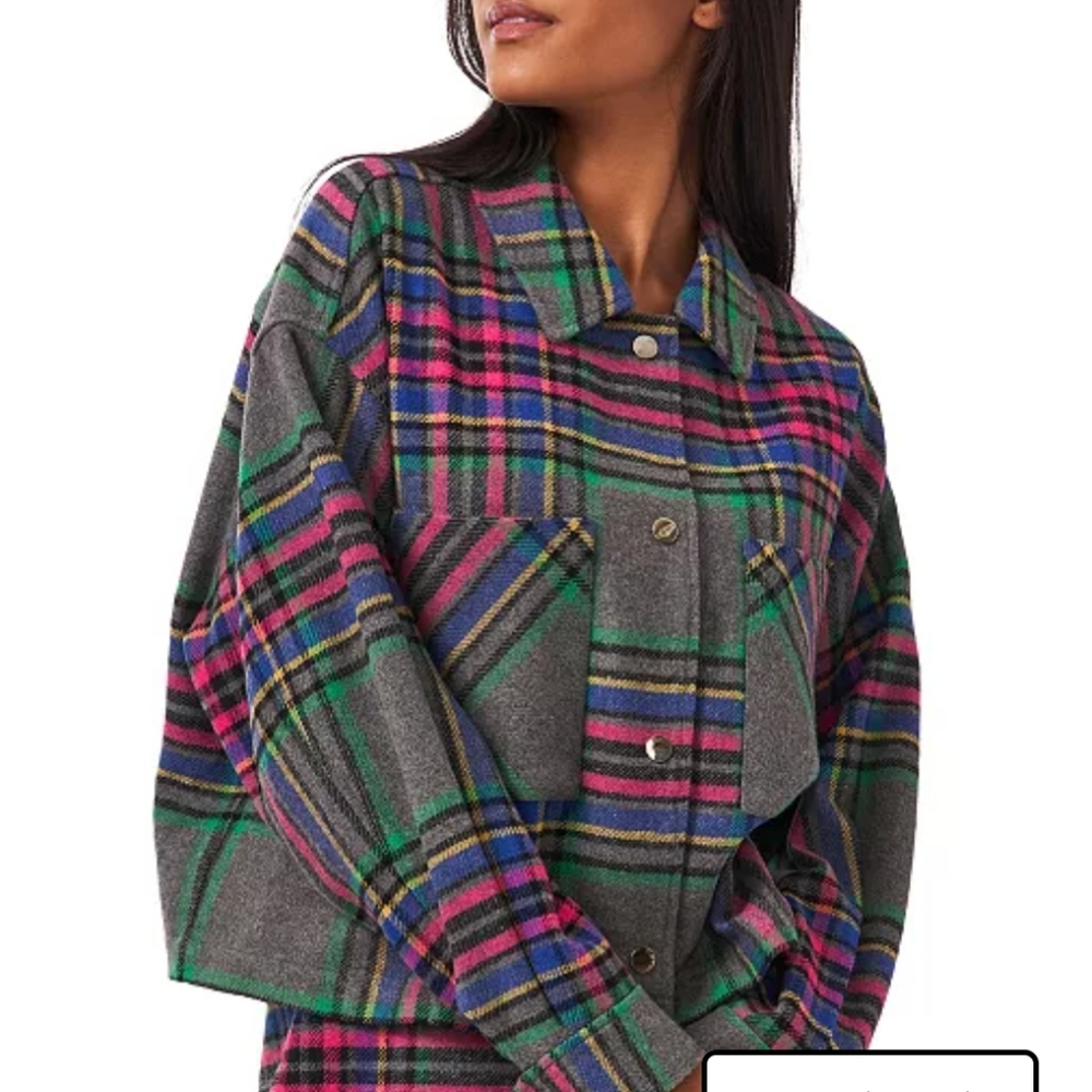 RILEY & RAE (Macys) Cropped Plaid Jacket